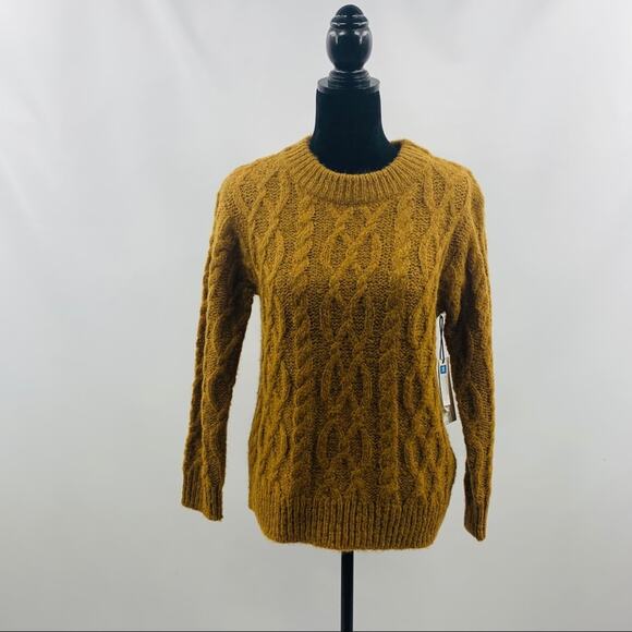 Treasure Bond Tan Dale Sparkle Cable Knit Sweater - Picture 2 of 10